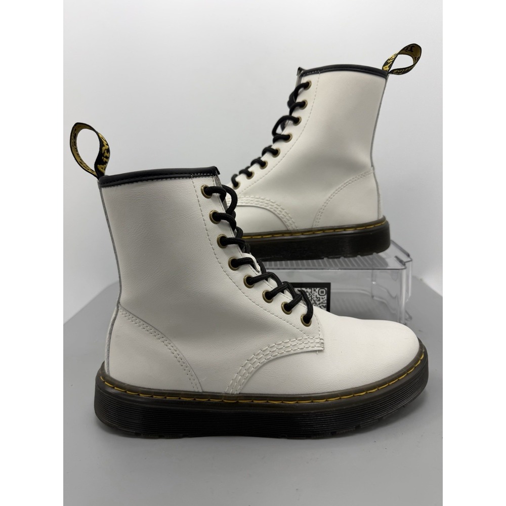 Doc Martens White Zavala Combat Lace-up Ankle Boots AW004 Women's Size US 7